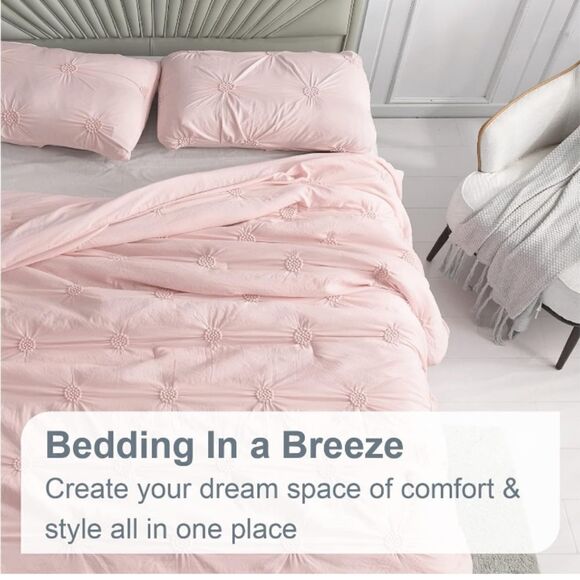 💯🔥Swift Home King Cal/King Baby Pink Rose Blush 3-Piece Down Alternative Comfo - Picture 10 of 10